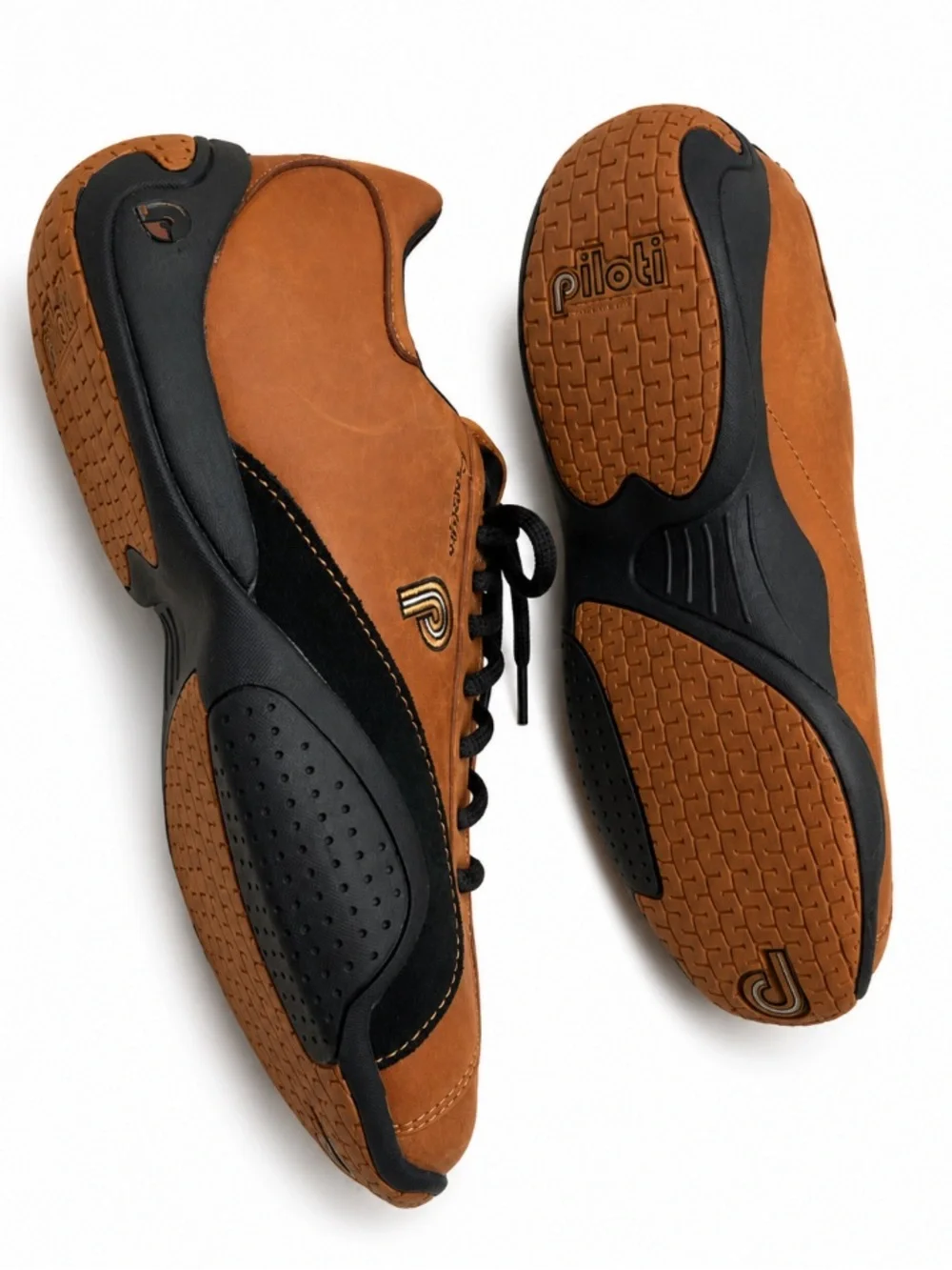 NEW - Piloti Prototipo Men’s Brown & Black Suede Driving Sneakers Size 9.5